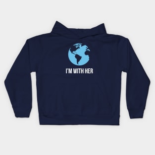 I'm with her earth day Kids Hoodie